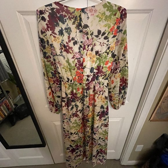 INC Size 8 Spring Floral Longsleeve Maxi Dress - Picture 4 of 9